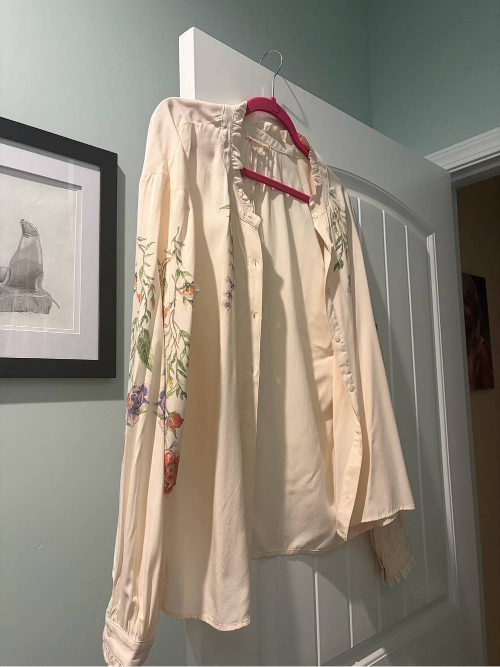 lovestitch Cream Ruffled Collar Blouse